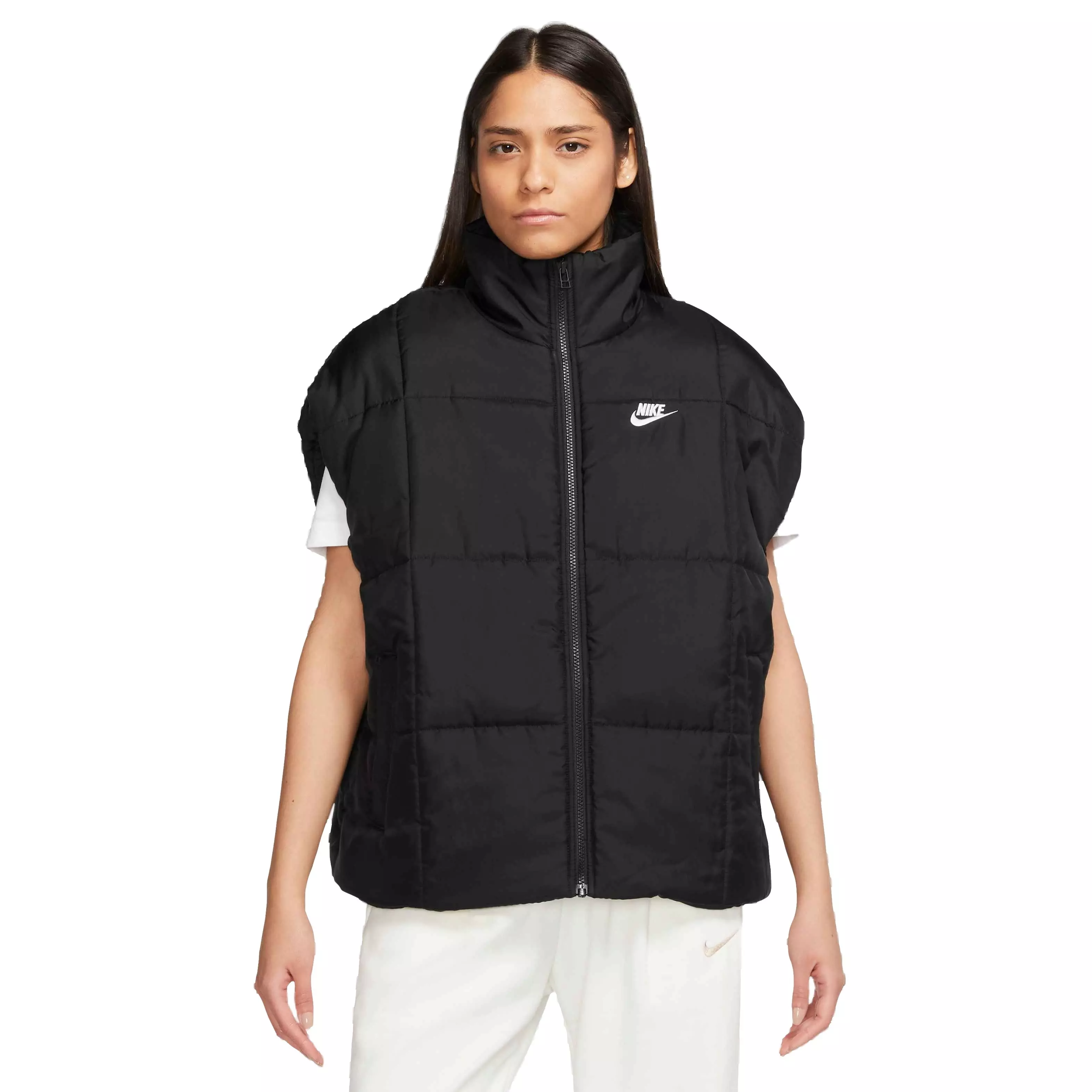 NIKE THERMA-FIT VEST XL ブラック 美品 Nike Sportswear Classic Women Puffer Black Vest Therma-FIT